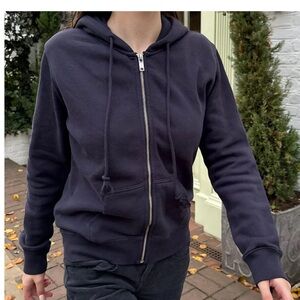 Brandy Melville Dark Blue Zip-Up Sweater